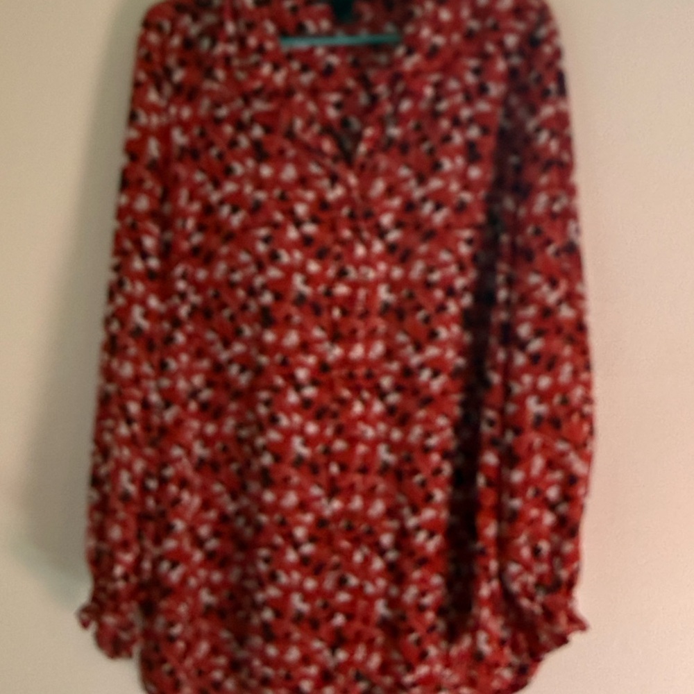 Lane Bryant Red and Black Blouse